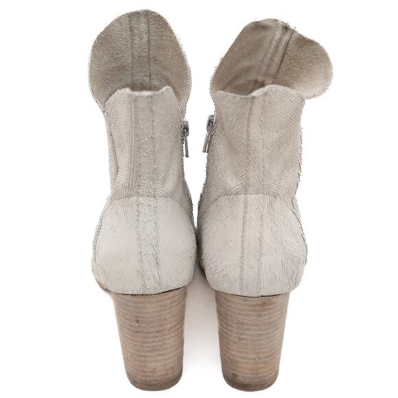 Seychelles Women's White Textured Block Heel Ankle Boots 8 - Picture 3 of 9